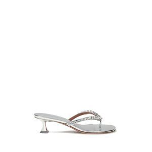 Amina Muaddi Women Silver Sandals